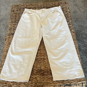 MOTHER Women's Cream Wide Leg Jeans